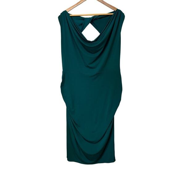 NWT Lane Bryant Green Ruched Sheath Dress Built In Shapewear Womens Plus size 22 - Picture 1 of 13